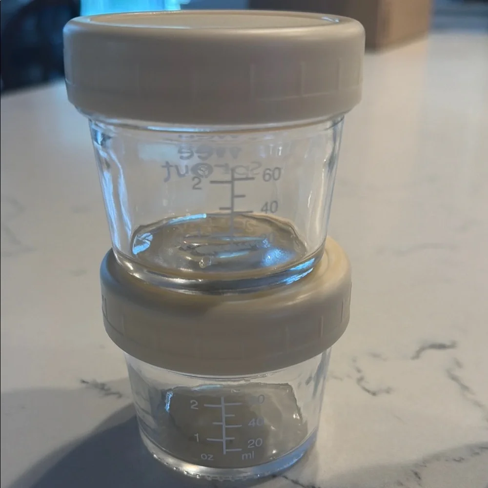 Wee Sprout Baby Food Storage Jars with Assorted Lids - Set of 7